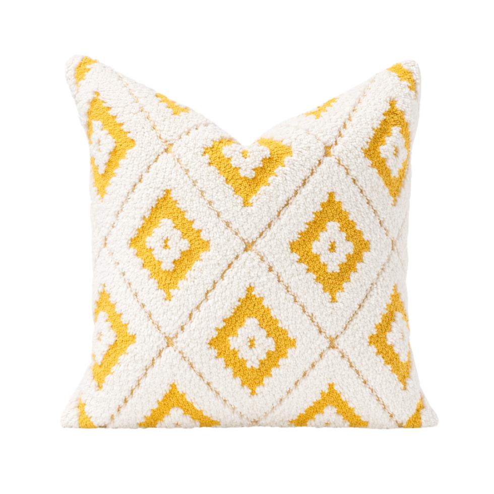 mustard-cream-diamond-pillow-20x20